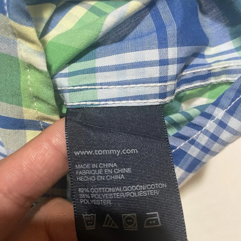 Tommy‎ Hilfiger Boys Shirts Button-up Long Sleeve Collared Size 20 Plaid Check